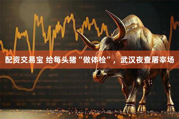 配资交易宝 给每头猪“做体检”，武汉夜查屠宰场