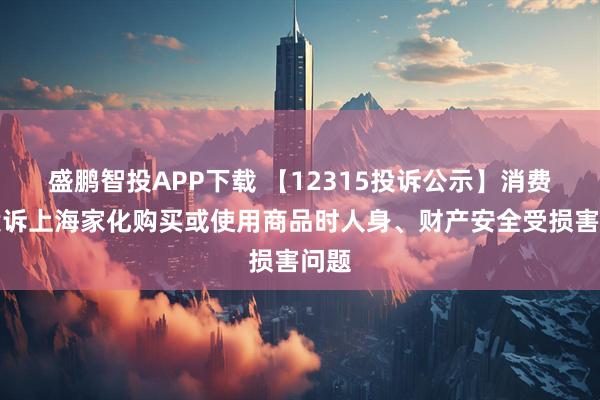 盛鹏智投APP下载 【12315投诉公示】消费者投诉上海家化购买或使用商品时人身、财产安全受损害问题